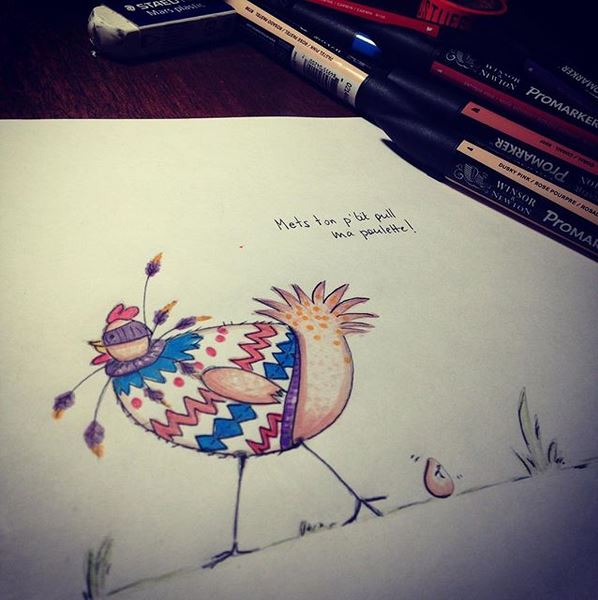 Gislèle la poulette - Wonderarlette illustration - 10 10 2018